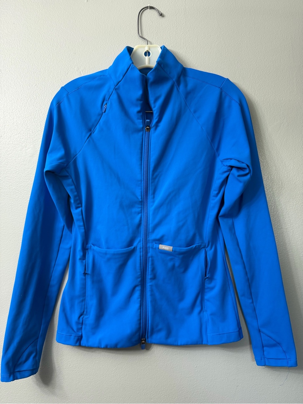 figs blue zip up scrub jacket small